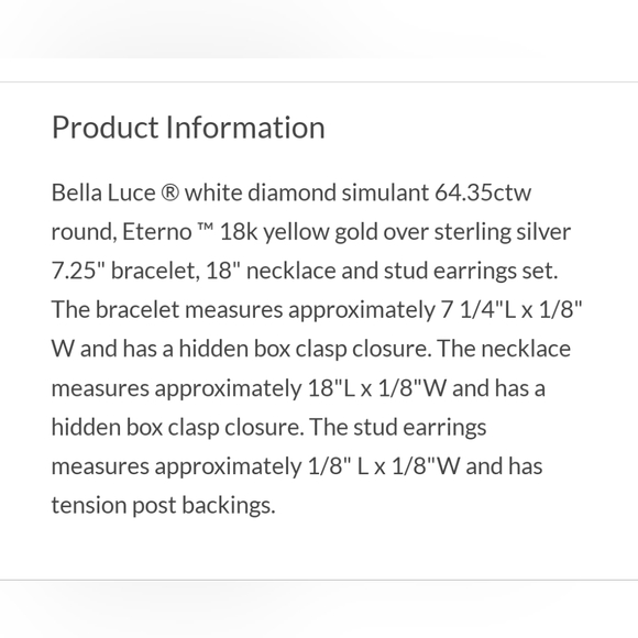 NEW SET 18k, Necklace, Bracelet & Earrings, 4 Pieces, Cubic Zirconia, 18k, 925, - Picture 14 of 14